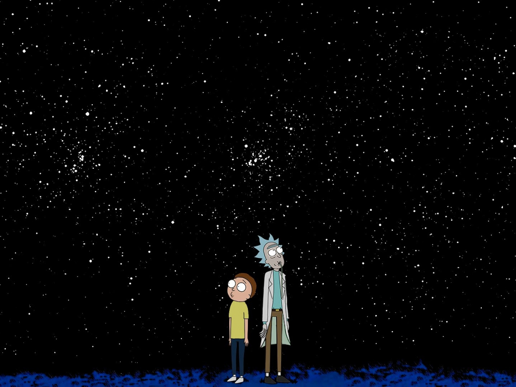 Desktop wallpaper rick and morty, minimal, night, hd image, picture