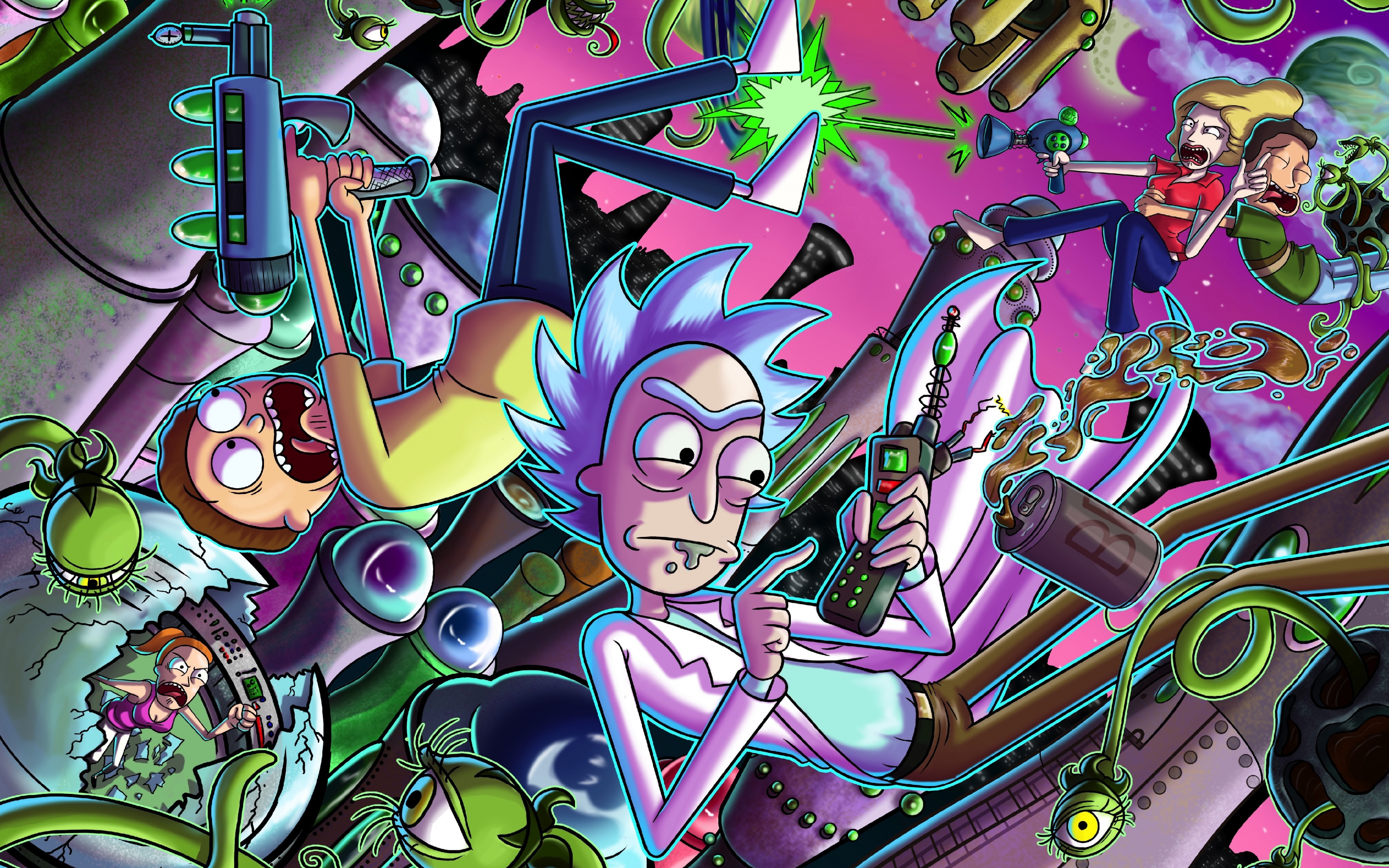 Download 3840x2400 wallpaper rick and morty, tv series ...