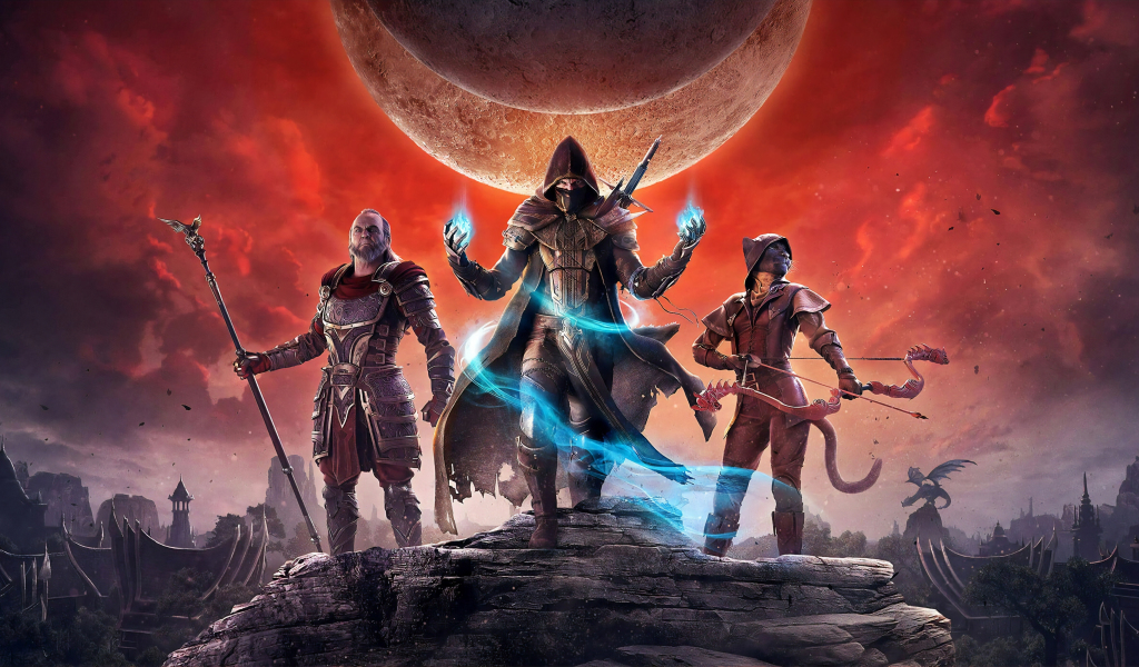 The Elder Scrolls Online, warriors, game, 1024x600 wallpaper