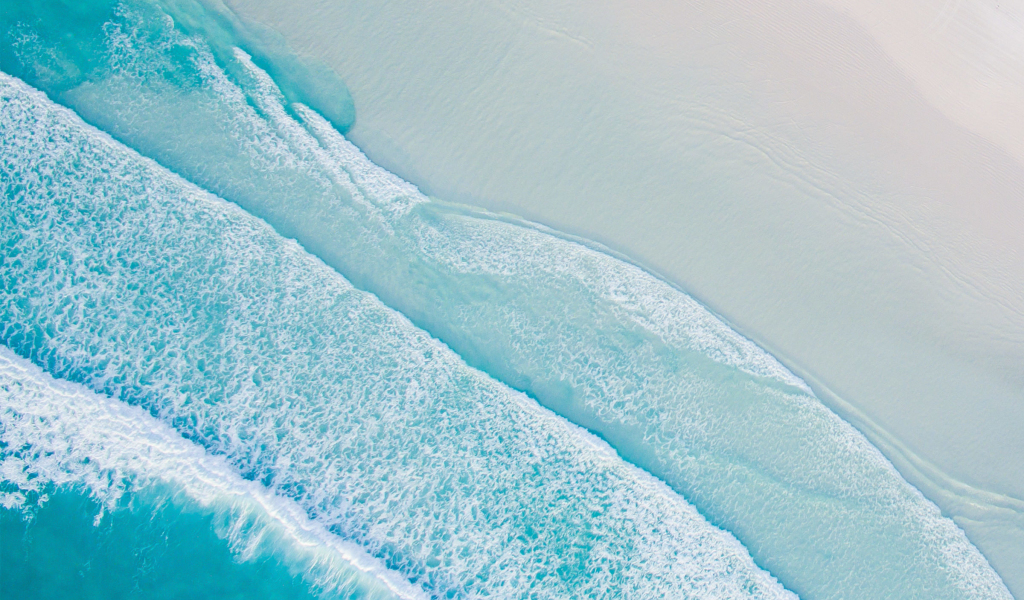 Beach, aerial view, soft, stock, 1024x600 wallpaper
