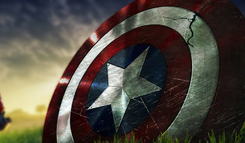 Download Wallpaper 1024x600 Captain America' Shield, Fortnite, Video 