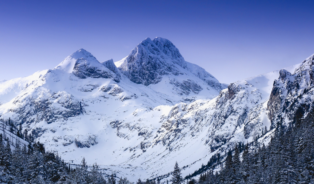Winter, glacier, mountain, nature, 1024x600 wallpaper
