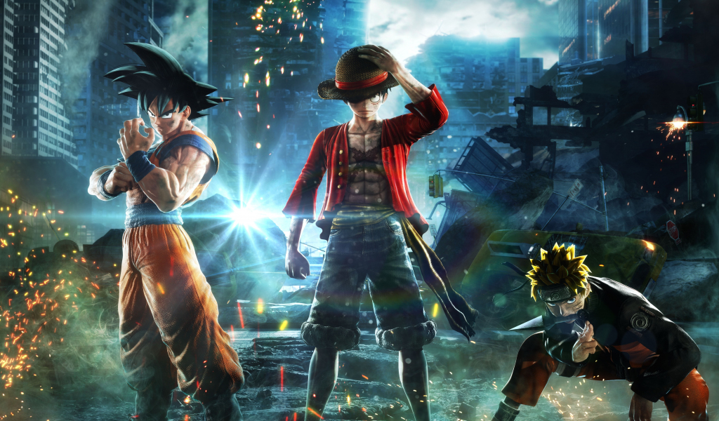 Download wallpaper 1024x600 jump force, anime video game, goku, monkey ...