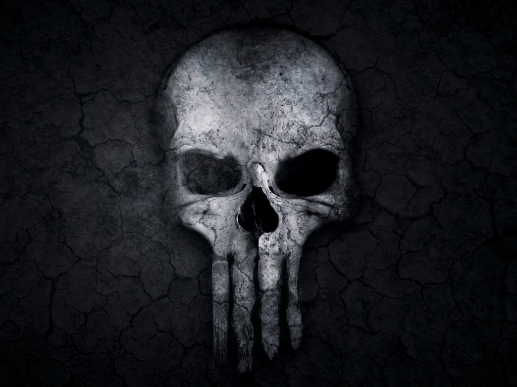 The Punisher S Skull Against Black Backgrounds With Red, Punisher