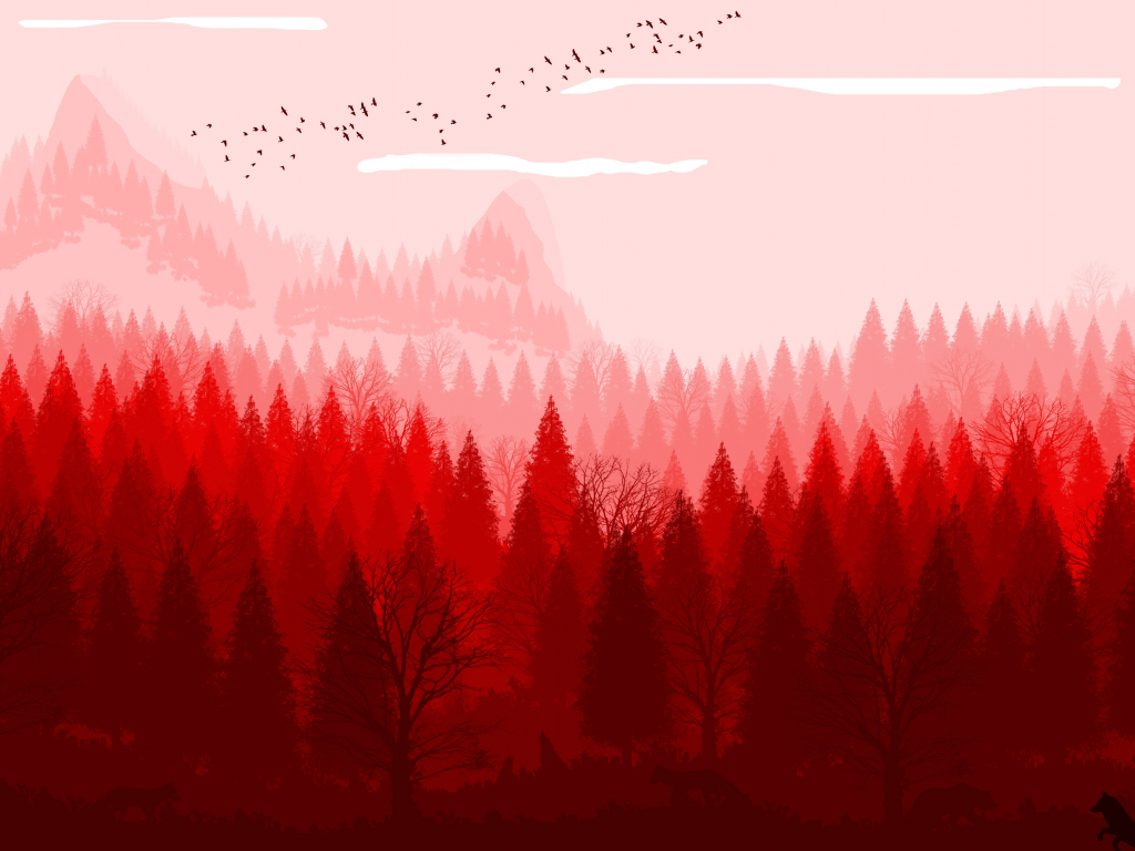 kam farvestof Vælg Red forest, horizon, nature, art wallpaper, hd image, picture, background,  0516c5 | wallpapersmug