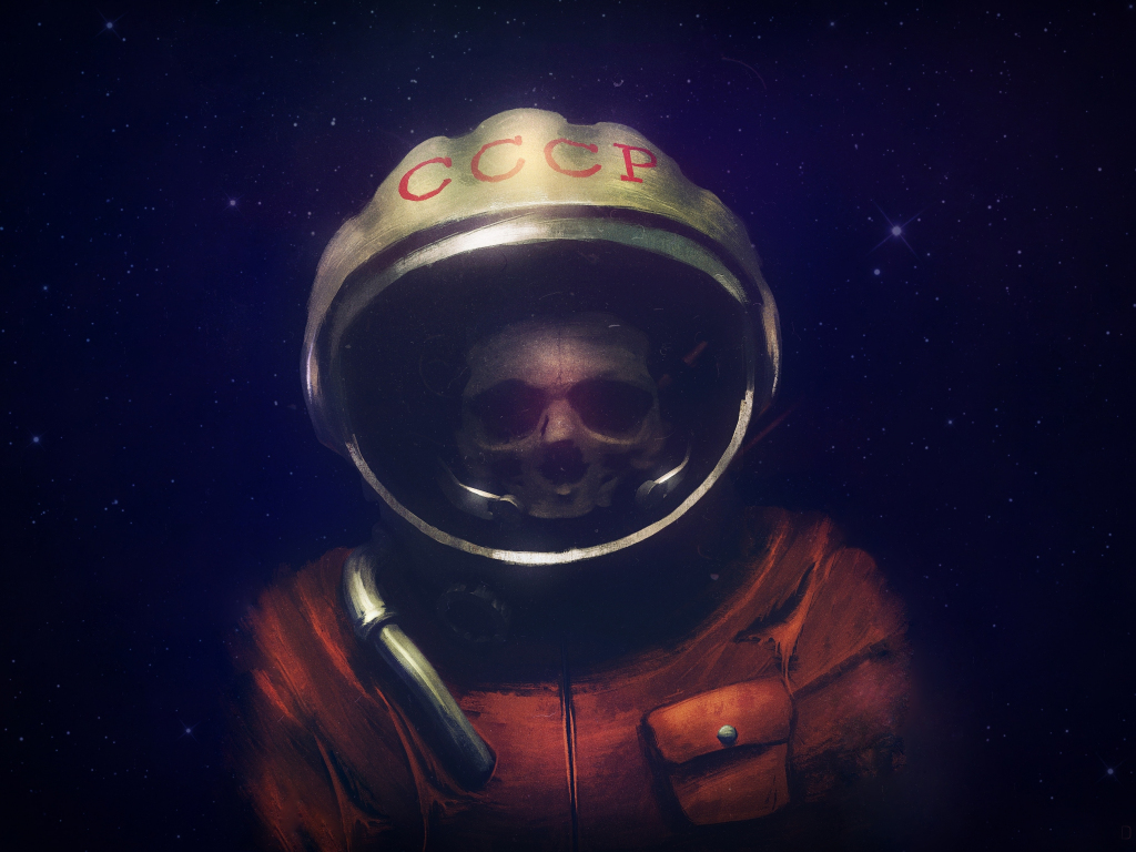 Skull, astronaut suit, art wallpaper, hd image, picture, background