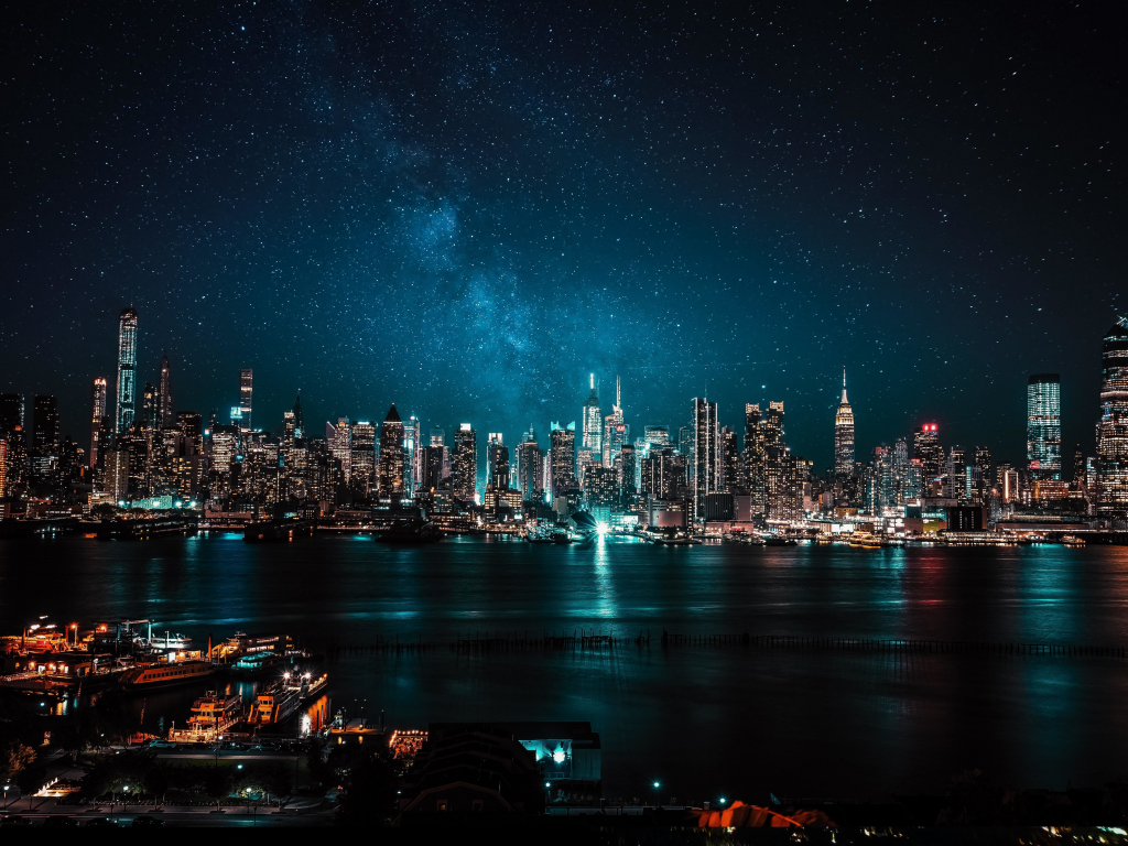 Desktop wallpaper cityscape, buildings, night, bay area, hd image