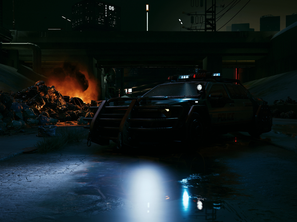 Car, video game, 2021, dark, Cyberpunk 2077, 1024x768 wallpaper