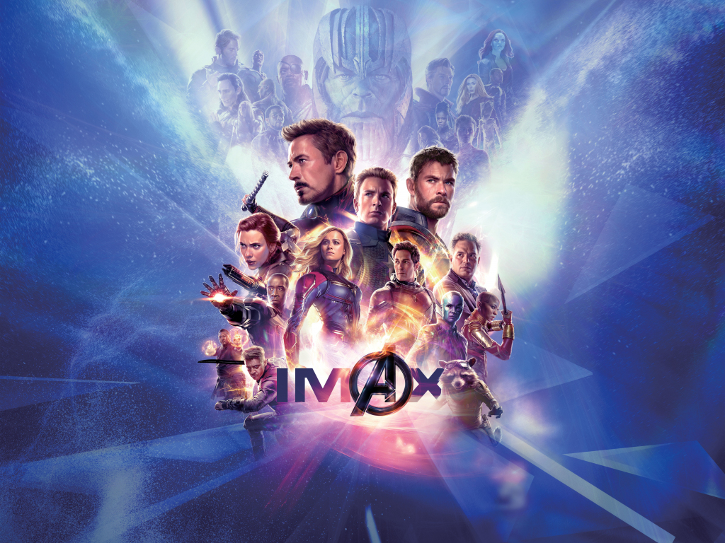 Download wallpaper 1024x768 avengers: endgame, imax poster, 2019 movie,  standard 4:3 fullscreen 1024x768 hd background, 21035