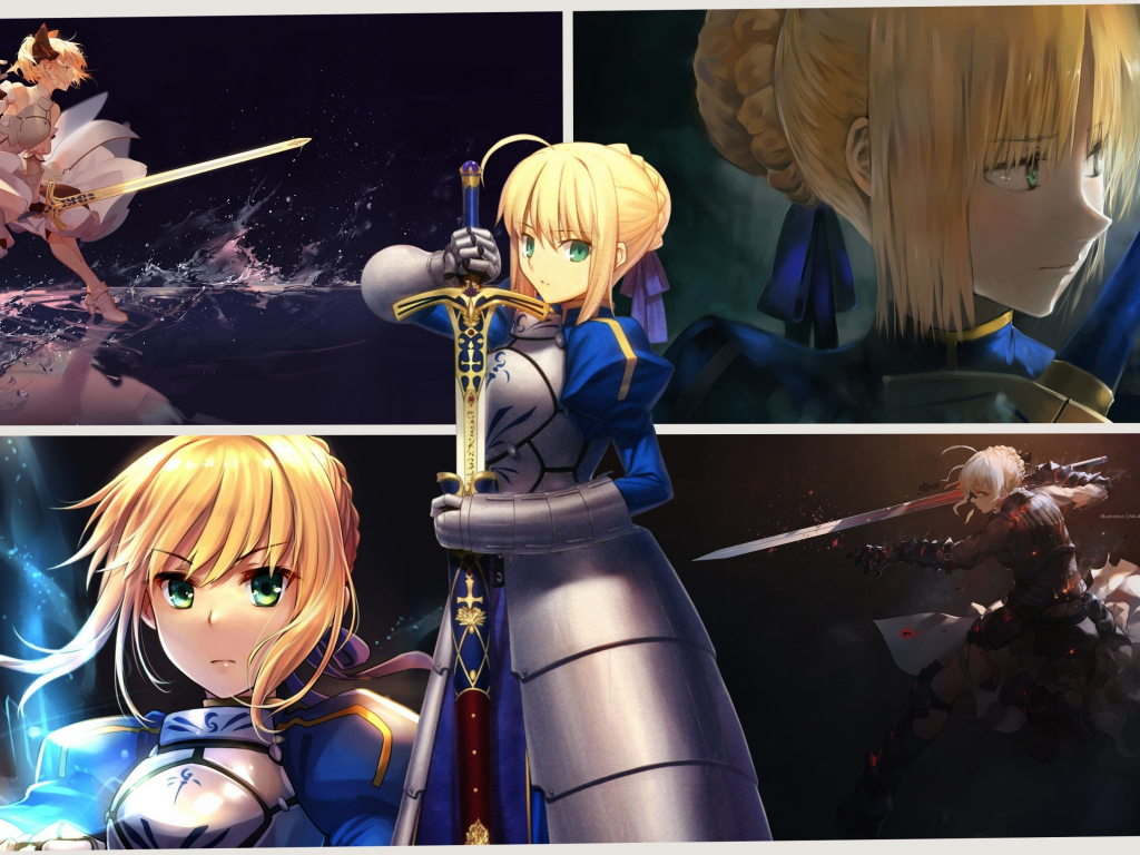 Wallpaper collage, saber alter, angry, anime girl, fate/stay night desktop  wallpaper, hd image, picture, background, 20ac49 | wallpapersmug