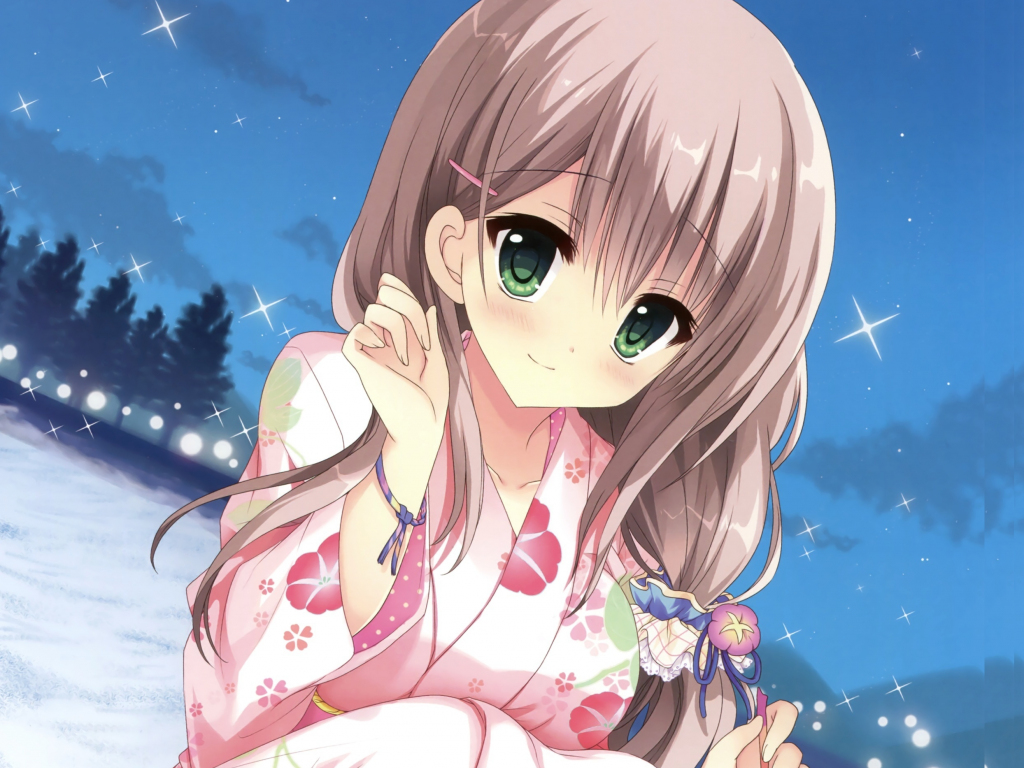 Wallpaper cute anime girl, outdoor, green eyes desktop wallpaper, hd image,  picture, background, 20ed82 | wallpapersmug