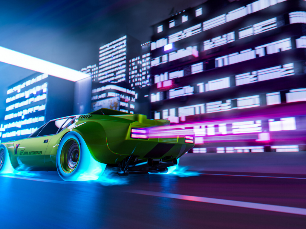 Desktop wallpaper racecar, video game, cyberpunk 2077, art, hd image, picture, background, 2765d1