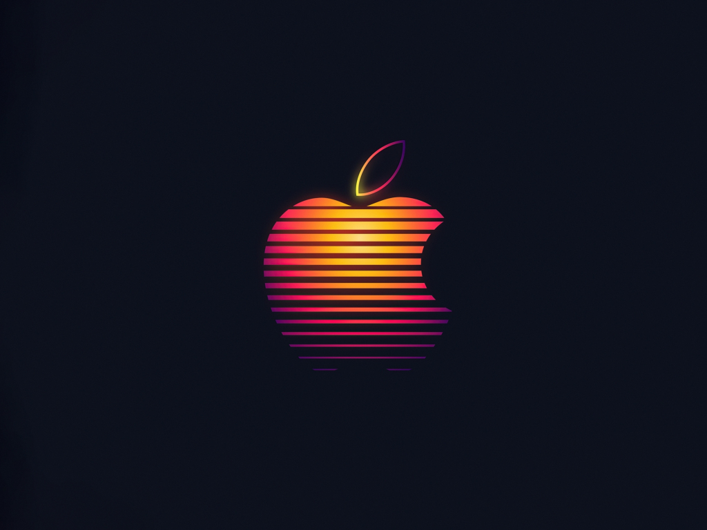 Wallpaper apple, glowing logo, minimal desktop wallpaper, hd image ...