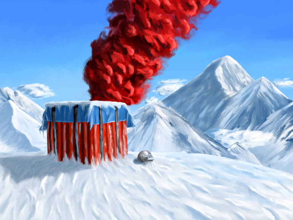 Desktop wallpaper pubg, winter, mountains, landscape, red ...