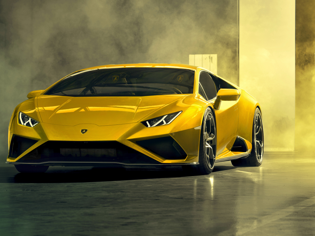 Wallpaper Yellow Luxurious Car Lamborghini Huracan Evo Desktop