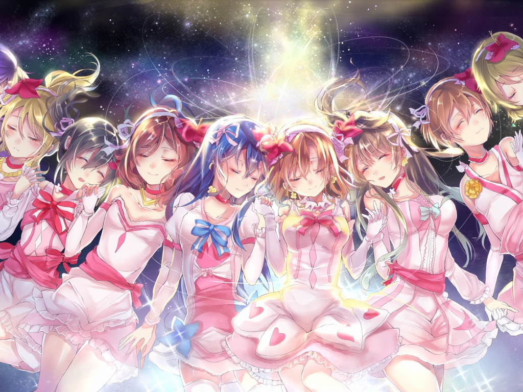 Wallpaper love live!, cute, all anime girls, closed eyes desktop wallpaper,  hd image, picture, background, 30648f | wallpapersmug
