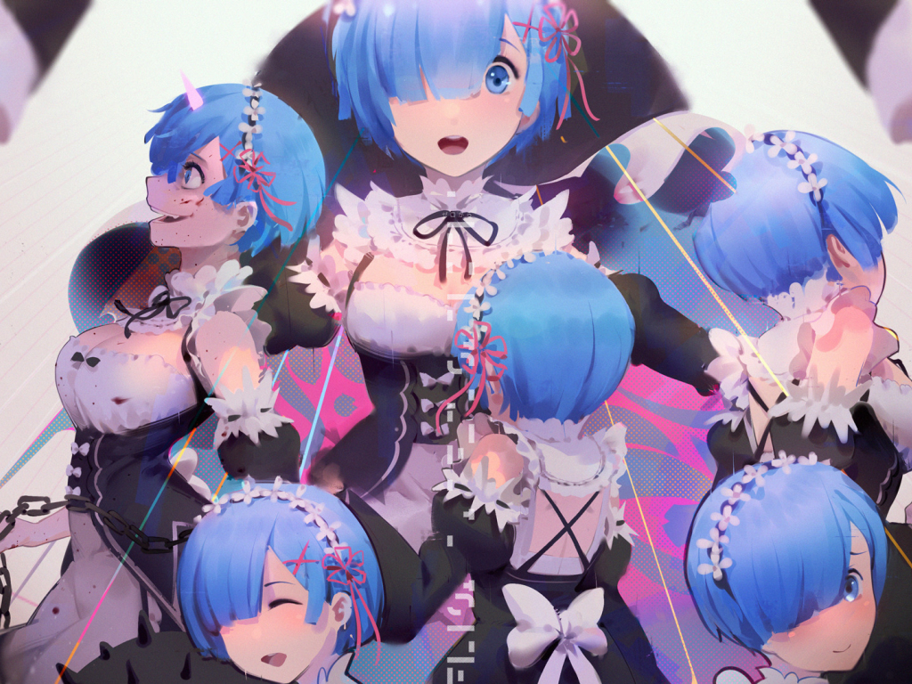 Desktop Wallpaper Mood Collage Rem Re Zero Hd Image Picture Background 378e58