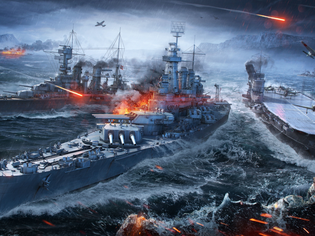 Video game, warships, ships, World of Warships, 1024x768 wallpaper