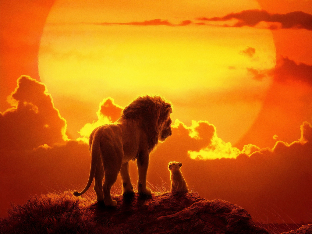 Wallpaper the lion king, lion and cub, 2019 movie desktop wallpaper, hd  image, picture, background, 444af9 | wallpapersmug