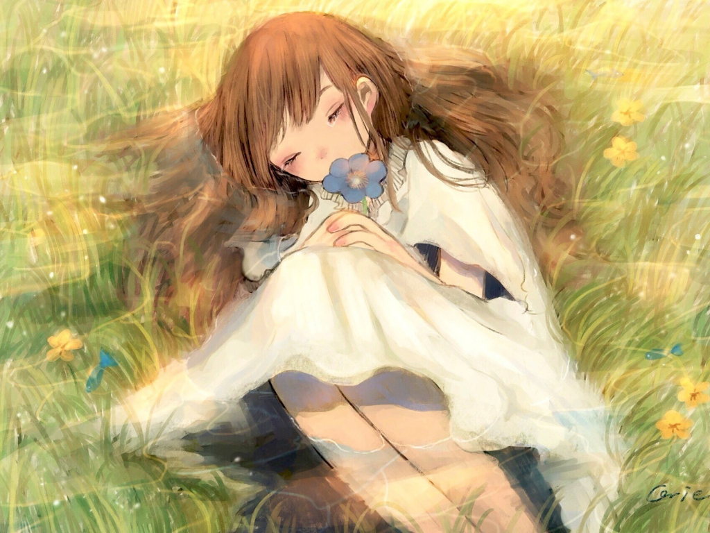 legs, anime girls, painted nails, white dress, lying down, console -  wallpaper #136509 (1920x1080px) on Wallls.com