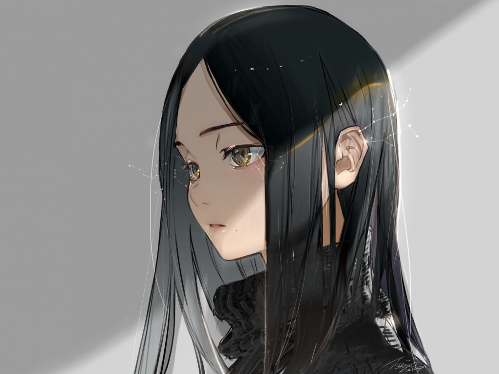 Anime-girl-with-long-black-hair-and-wearing-a-hood by Toumanix on DeviantArt