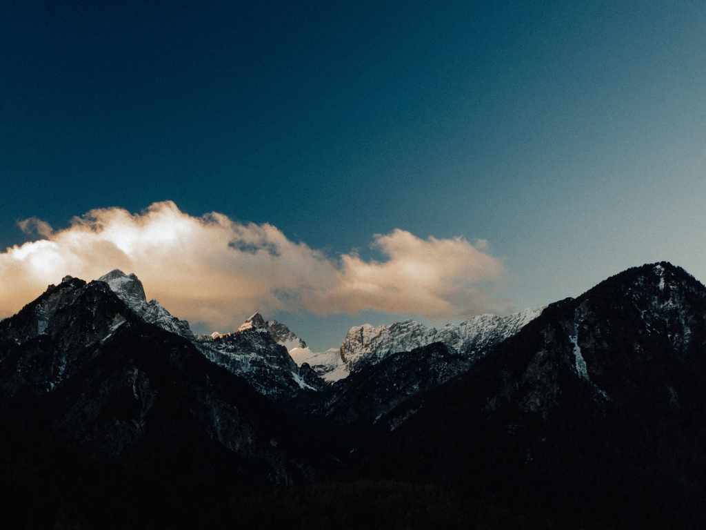 Wallpaper mountains, clouds, sky, dark, nature desktop wallpaper, hd ...