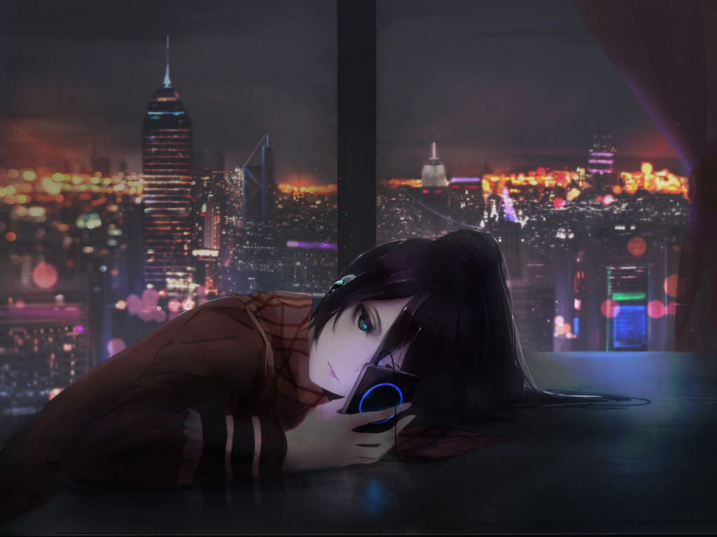 Anime girl, cityscape, original wallpaper, hd image, picture ...