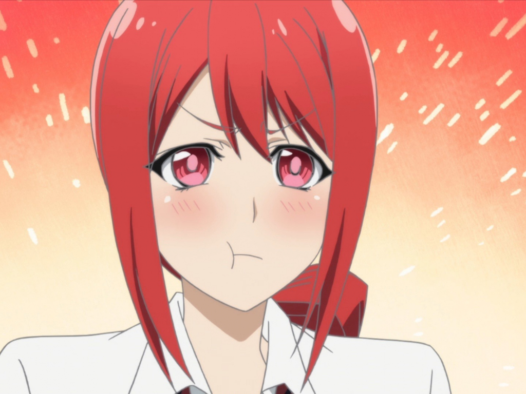 Desktop wallpaper cute anime girl red head akane hiyama 