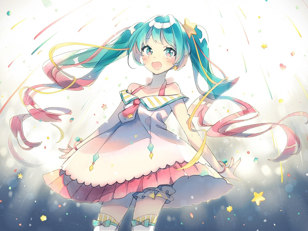 Wallpaper hatsune miku, two ponytails, happiness desktop wallpaper, hd ...