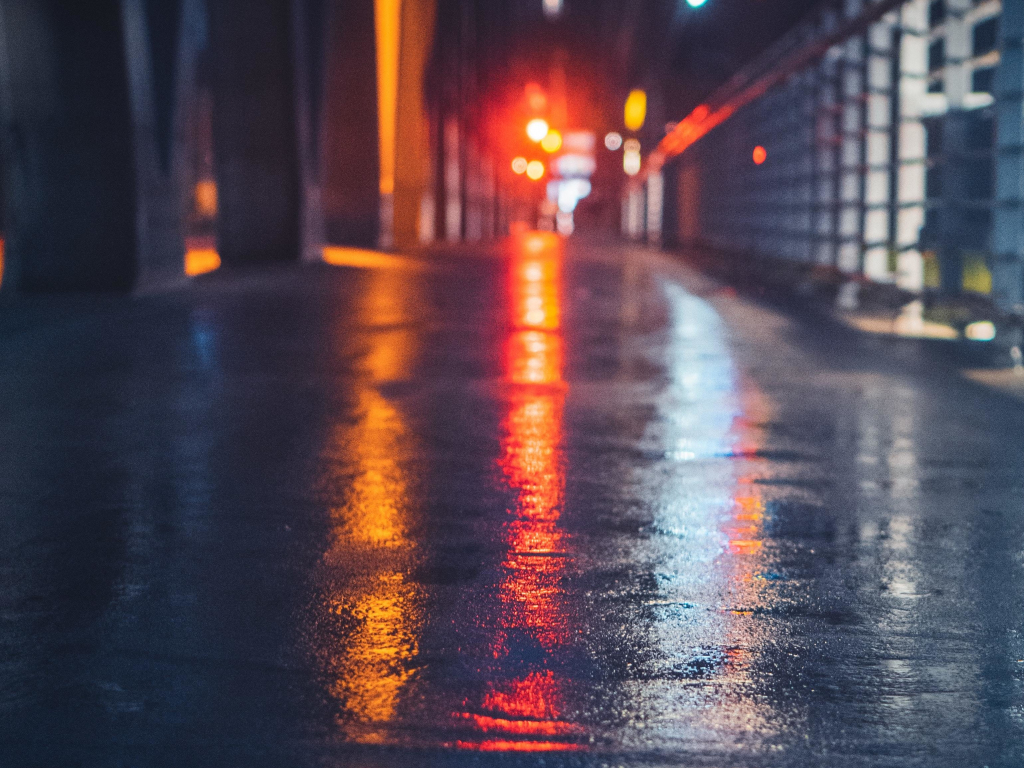 Desktop wallpaper road surface, reflections, night, hd image, picture ...