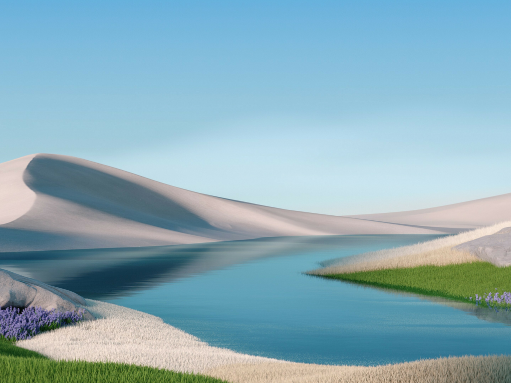 Wallpaper windows 11, river, desert, landscape, stock desktop wallpaper, hd image, picture 