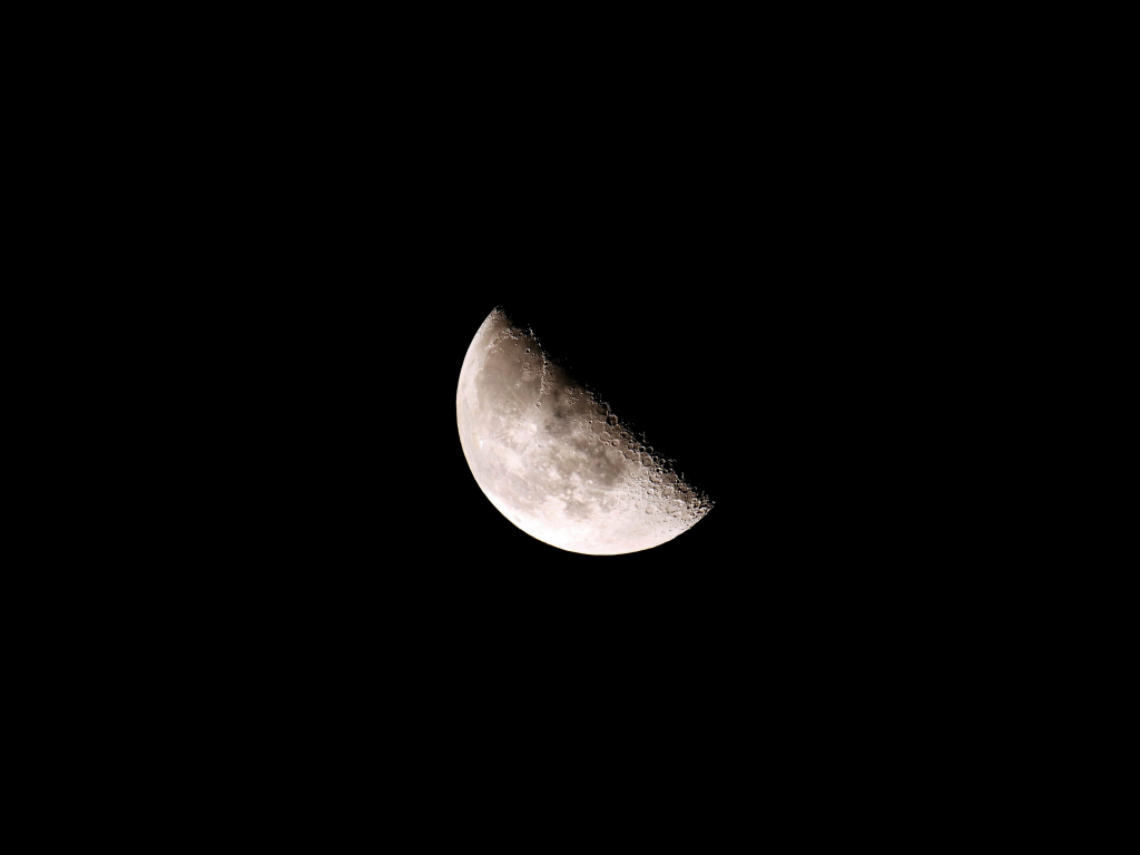 Wallpaper half moon, black, minimal, sky desktop wallpaper, hd image ...