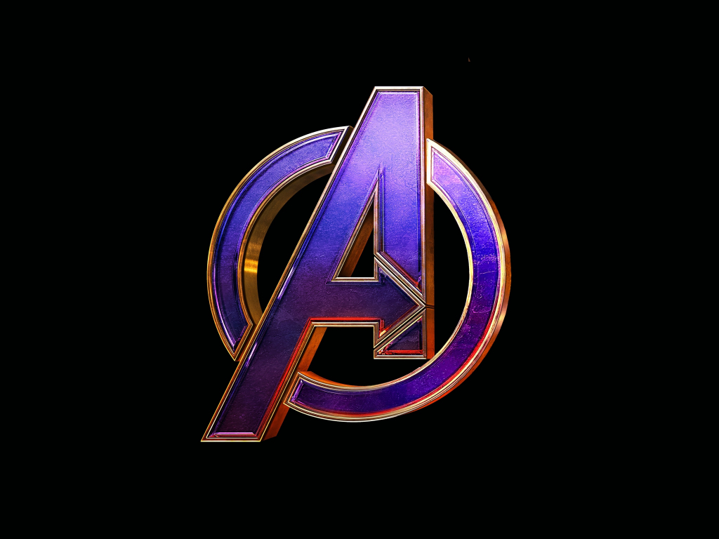 Wallpaper avengers, logo, purple, minimal desktop wallpaper, hd image,  picture, background, bacb91