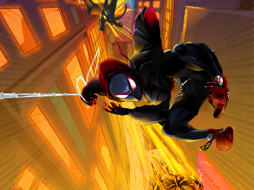 Desktop wallpaper spider-man: into the spider-verse, movie, fan artwork