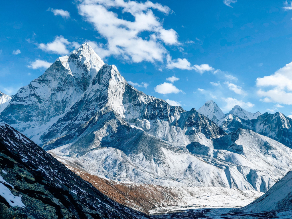 Wallpaper snow-covered mountains, range, nature desktop wallpaper, hd ...