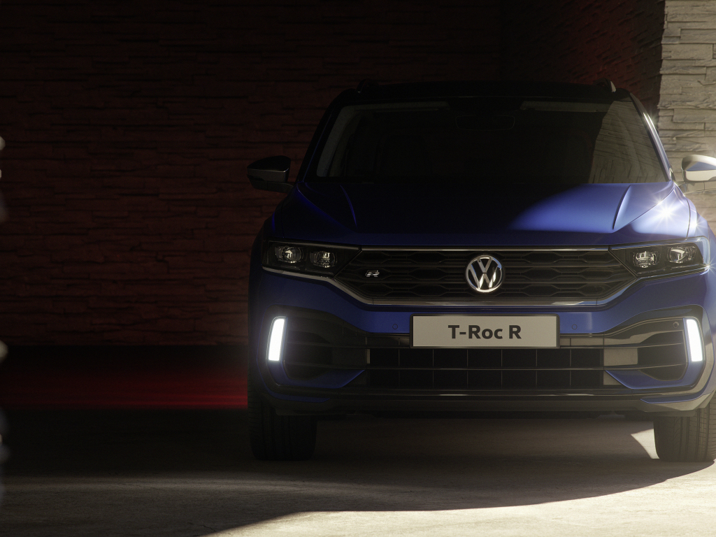 Desktop wallpaper blue, volkswagen t-roc r, front, hd image, picture ...