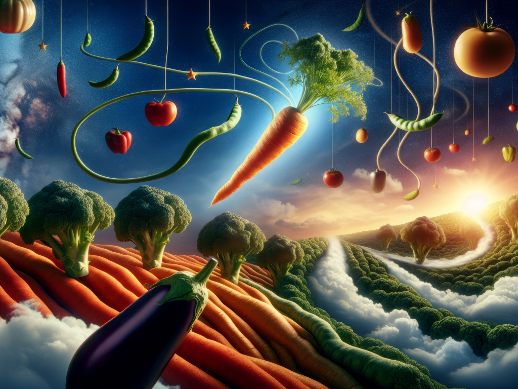 Wallpaper vegetables world, sunset, colorful, art desktop wallpaper, hd ...