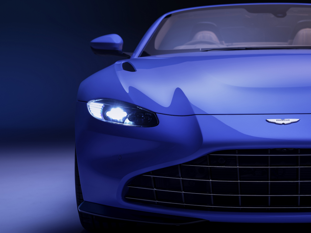 Desktop wallpaper aston martin vantage roadster, headlight, 2020 car