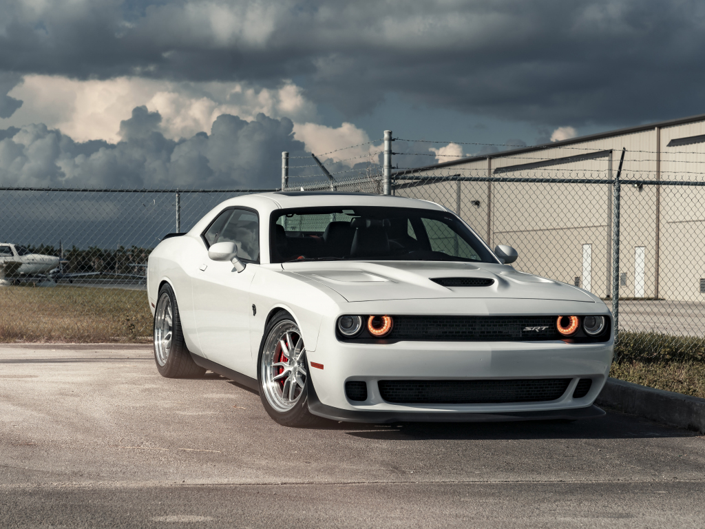 Dodge charger hellcat, white muscle car wallpaper, hd image, picture ...