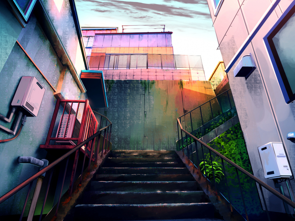 Anime Stairs HD Wallpaper by rkmlady