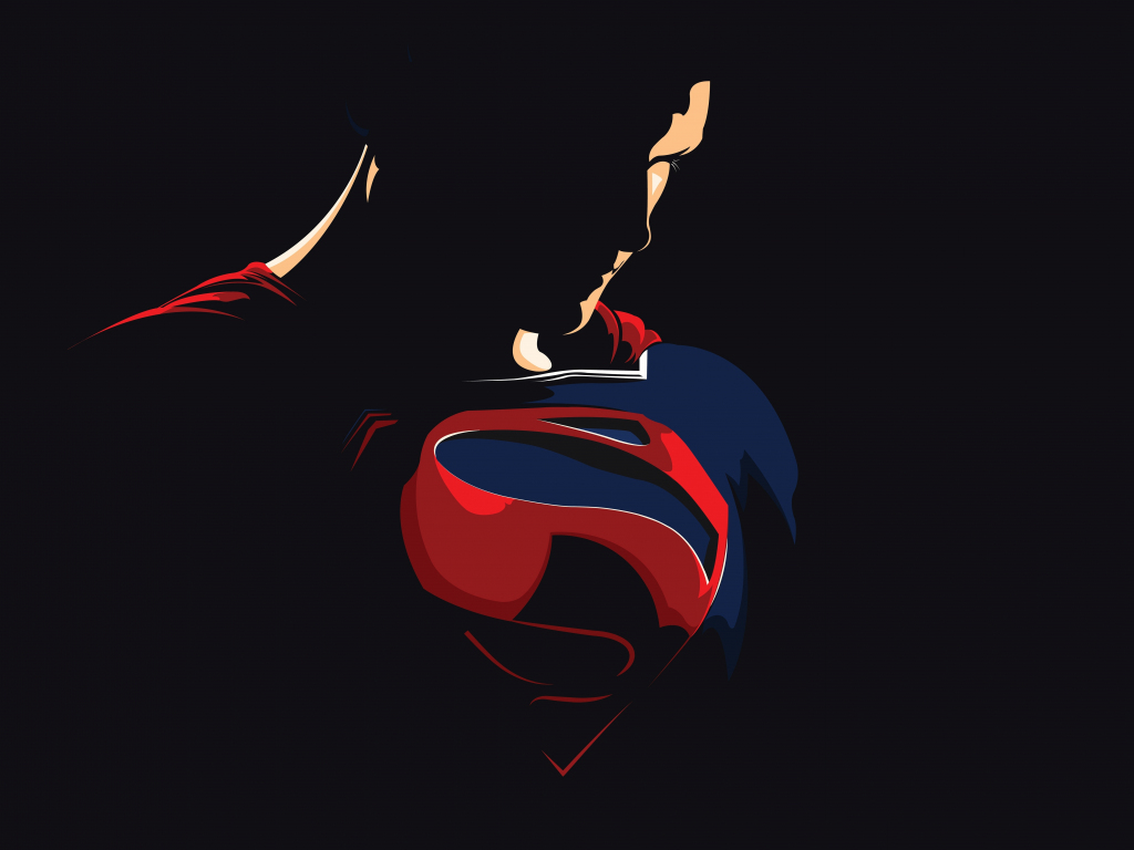 Superman, justice league, minimal and dark, dc comics, 1024x768 wallpaper