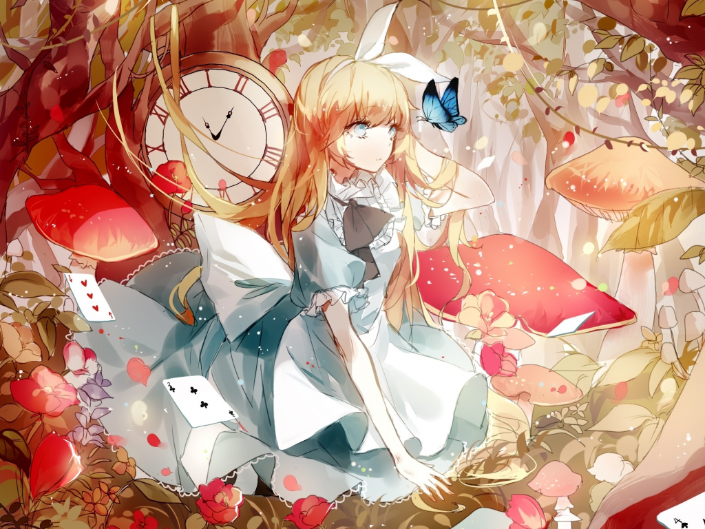 Desktop Wallpaper Alice Alice In Wonderland Blonde Anime Girl Artwork  Hd Image Picture Background Ql0 Ms