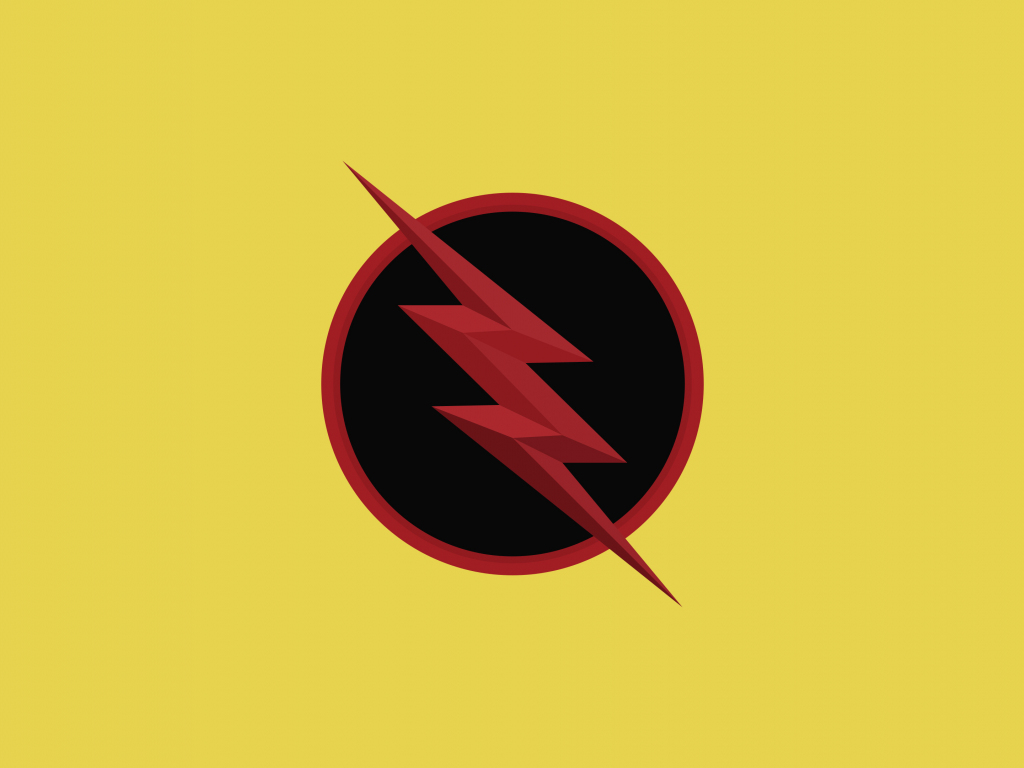 Reverse flash, logo, dc comics, minimal, 1024x768 wallpaper