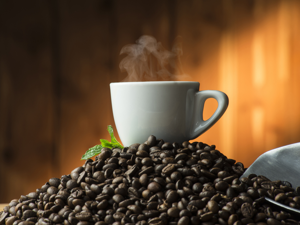 Wallpaper coffee cup, smoke, beans desktop wallpaper, hd image, picture,  background, 9f259b | wallpapersmug