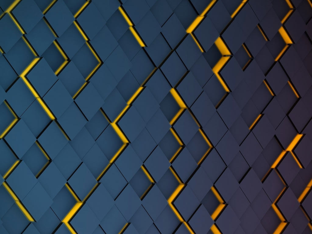 Desktop wallpaper grid, black, pattern, yellow glow, hd image, picture