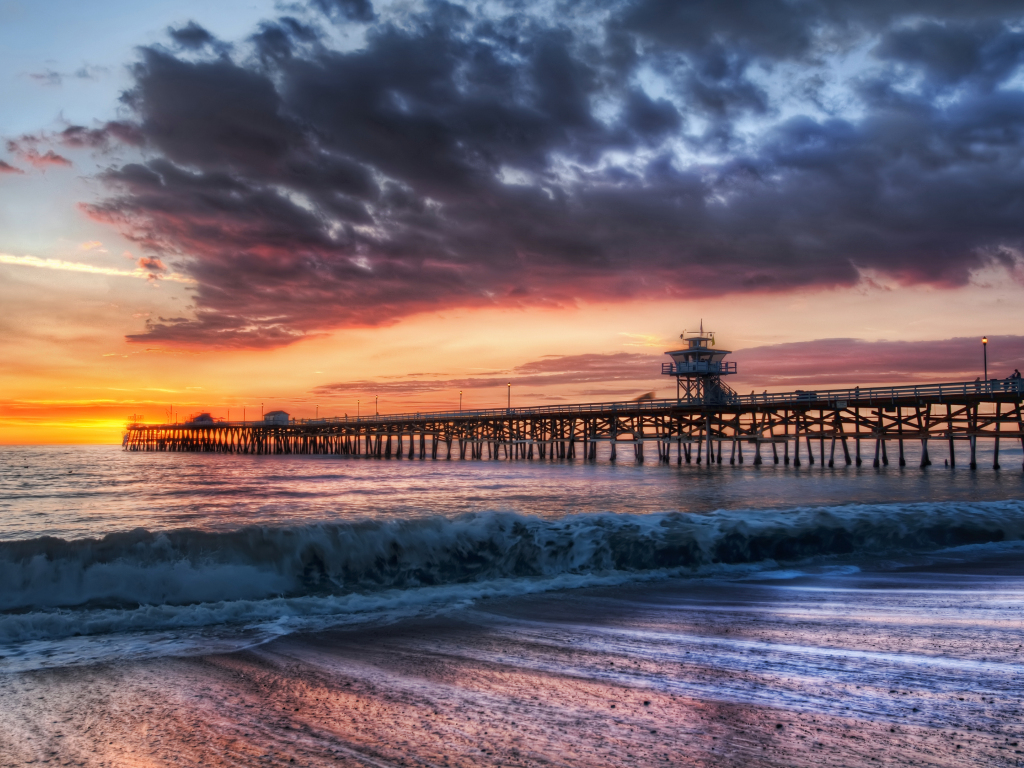 Wallpaper wooden pier, beach, sunset, adorable view desktop wallpaper ...