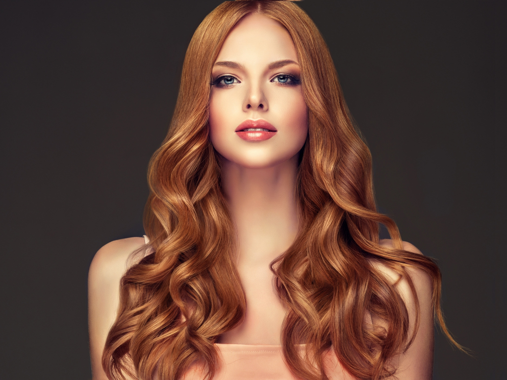 Desktop wallpaper red head, long hair, girl model ...