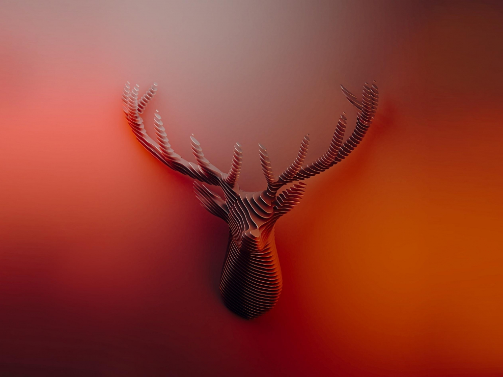 Wallpaper deer, muzzle, horns, abstract, minimal desktop wallpaper, hd  image, picture, background, ae1bbb | wallpapersmug