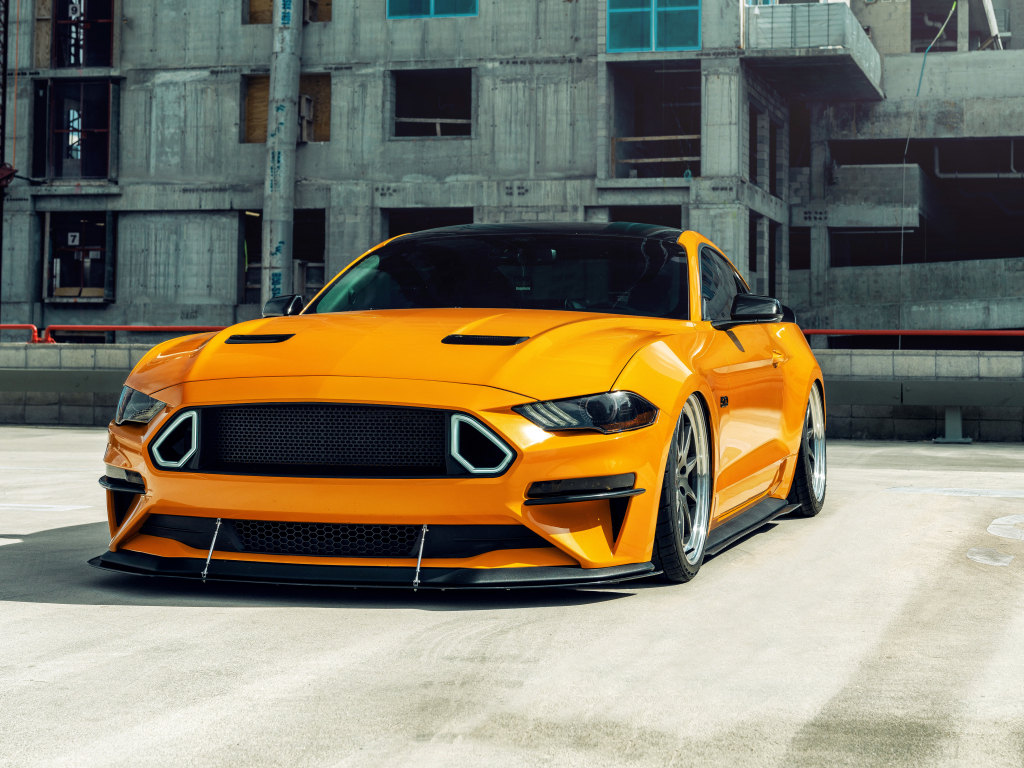 Yellow Ford Mustang GT, 2020, 1024x768 wallpaper