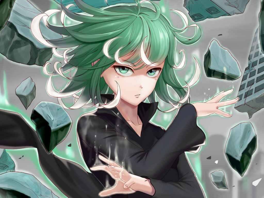 Wallpaper green hair, tatsumaki, one punch man, anime, artwork desktop  wallpaper, hd image, picture, background, b288e8 | wallpapersmug